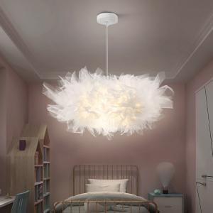China Modern Nordic Creative White Yarn LED Chandelier Simple White Cloud Pendant Light For Bedroom wholesale