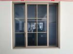 Flush PVC Anthracite Double Glazed Windows With Grill 2.28 Inch