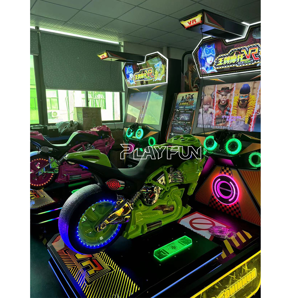 2024 New Indoor Coin Operated Running Ostrich DX Moto Simulator 2 Player Motorbike Racing Game Machine