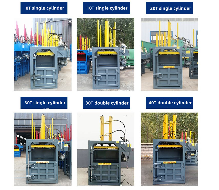 30 KG Pressure 30-100Pa Hydraulic Cardboard Baling Press Machine with Horizontal Design