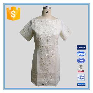 China New arrival european hollow out t- shirt fashionable dress plus size clothing for fat women wholesale