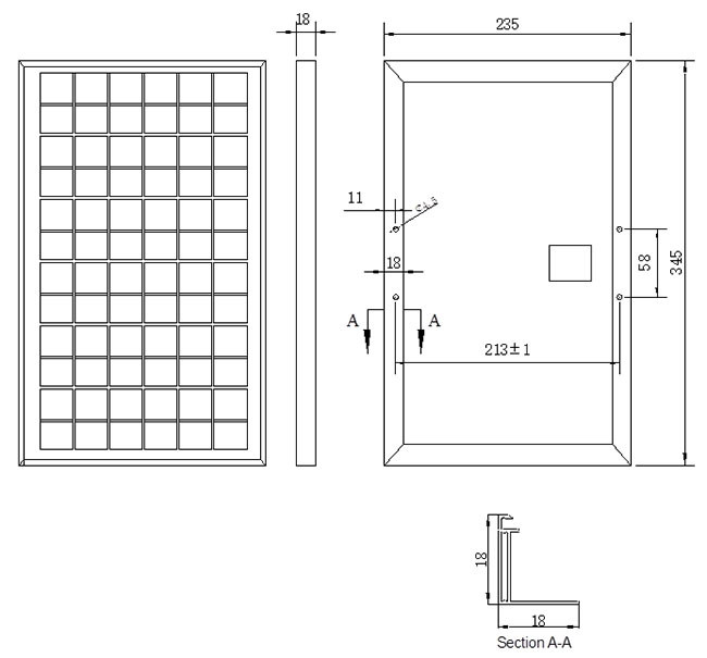 Waterproof 10 Watt Polycrystalline Silicon Solar Cells Safe Operation