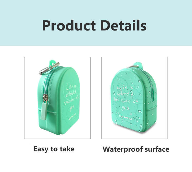 Cute And Fashionable Mini Silicone Zero Wallet Backpack Style Storage Bag Soft Silicone Bag