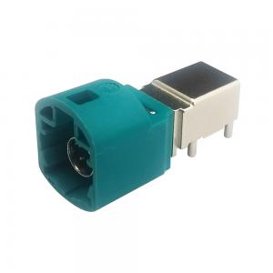 China 90 Degree FAKRA HSD Connector PCB Mount 4 Pin Code Z Plug For Camera wholesale