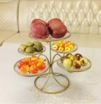 Household Wear Resistant Three Tier Steel Fruit Basket Chrome Plating