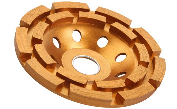 4.5 Inch Double Row Diamond Cup Grinding Wheel Gold for Angle Grinder Polishing