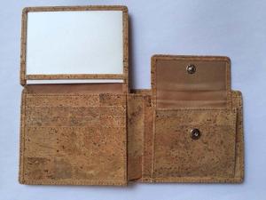 China New style men cork wallet with coin box and card screen wholesale