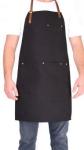 Black Denim Bib Apron , 100% Cotton Fabric Professional BBQ Chef Apron