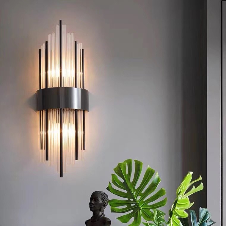 Luxury Design Indoor Decoration Living Room Dining Room Staircase Modern LED Crystal Wall Lamp
