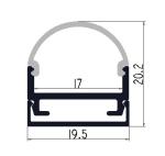 Round LED Lighting Aluminum Extrusions Strip Light Channels Anodized