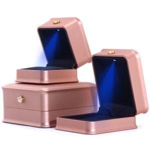 China Custom Luxury Crown Jewelry Packaging Box with LED Light and Plastic Velvet Material wholesale