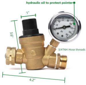 China CNC 1/2 Inch Brass Water Pressure Regulator With Water Filter Net wholesale