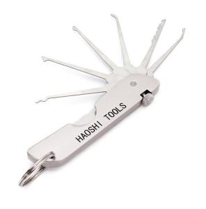 China Stainless Steel 6-in-1 Multi-Functional Pocket Opener Folding Locksmith Tool wholesale