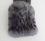 Rabbit Fur Back Full Finger Women Leather Gloves Sheepskin Wool Lined