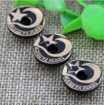 Custom hot sale gold color five-pointed star alloy 17 mm denim snap button for