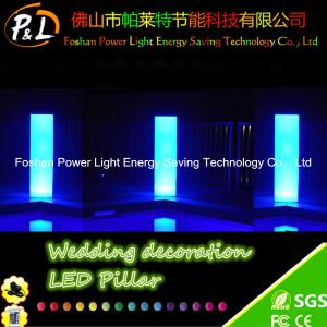China 16 Colors Changing Wedding Event LED Pillars Plastic With Remote Control wholesale