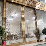 PVD Color Stainless Steel Screen Partition Living Room Divider With Tempered