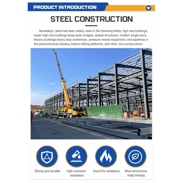 Two Layer Prefab Steel Structures Construction Large Span Metal Warehouse Building
