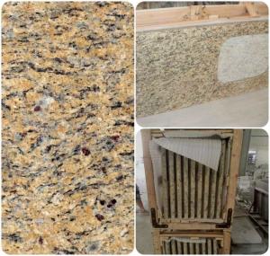 China Venetian Gold Solid Granite Worktops For Bathroom Vanity / Kitchen wholesale