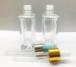 30ml 50ml Rectangular Essential Oil Bottles Glass Dropper Bottle With Gold