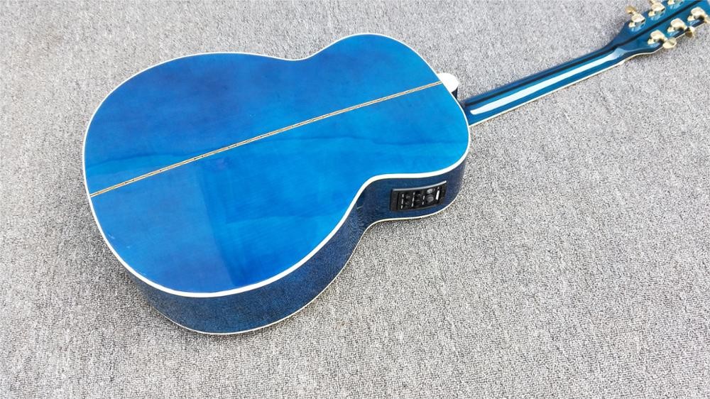 Custom 12 strings Blue color G200 classic acoustic guitar, Solid Sprue top,Factory Custom Maple body guitar