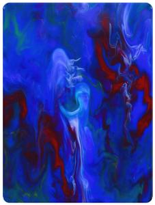 China Deep Blue Oil Painting Pattern Acrylic Sheet 1/8 inch For Decoration wholesale