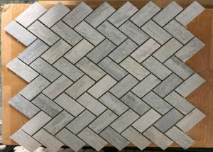 China Blue Wooden Marble Herringbone Tile Backsplash For Wall Cladding , 1&quot; X 2&quot; Size wholesale