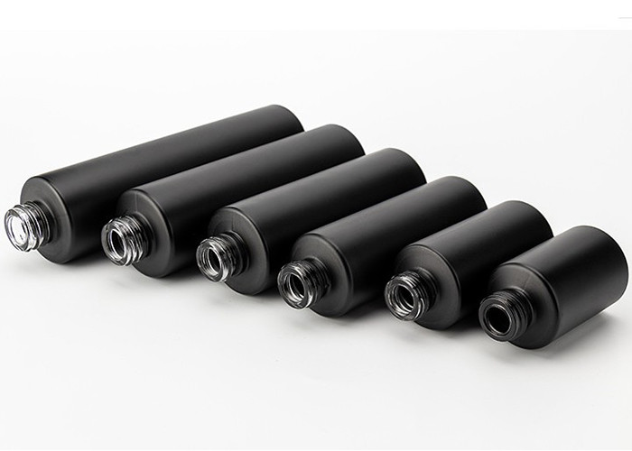 Round Matte Frosted 50ml Black Glass Cosmetic Bottles