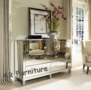 China Full Glass Mirrored Server Buffet , Antique Bedroom Mirrored Glass Sideboard wholesale