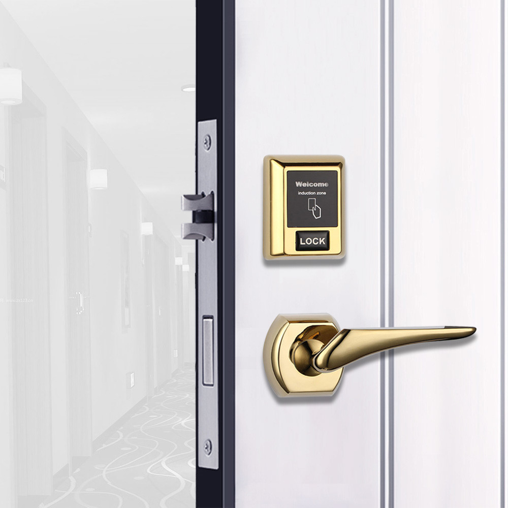Easy Installed Golden Separating Hotel Key Card Lock With Convenient System
