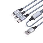 OEM 5V 2.4A 3 In 1 Braided Charging Cable Length 3.2mm Durable Safe Use
