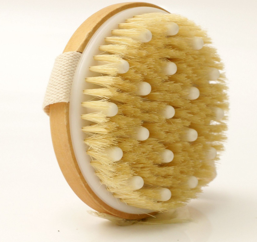 Natural Bristles Cellulite Exfoliating Body Smoother Dry Skin Bath Brush
