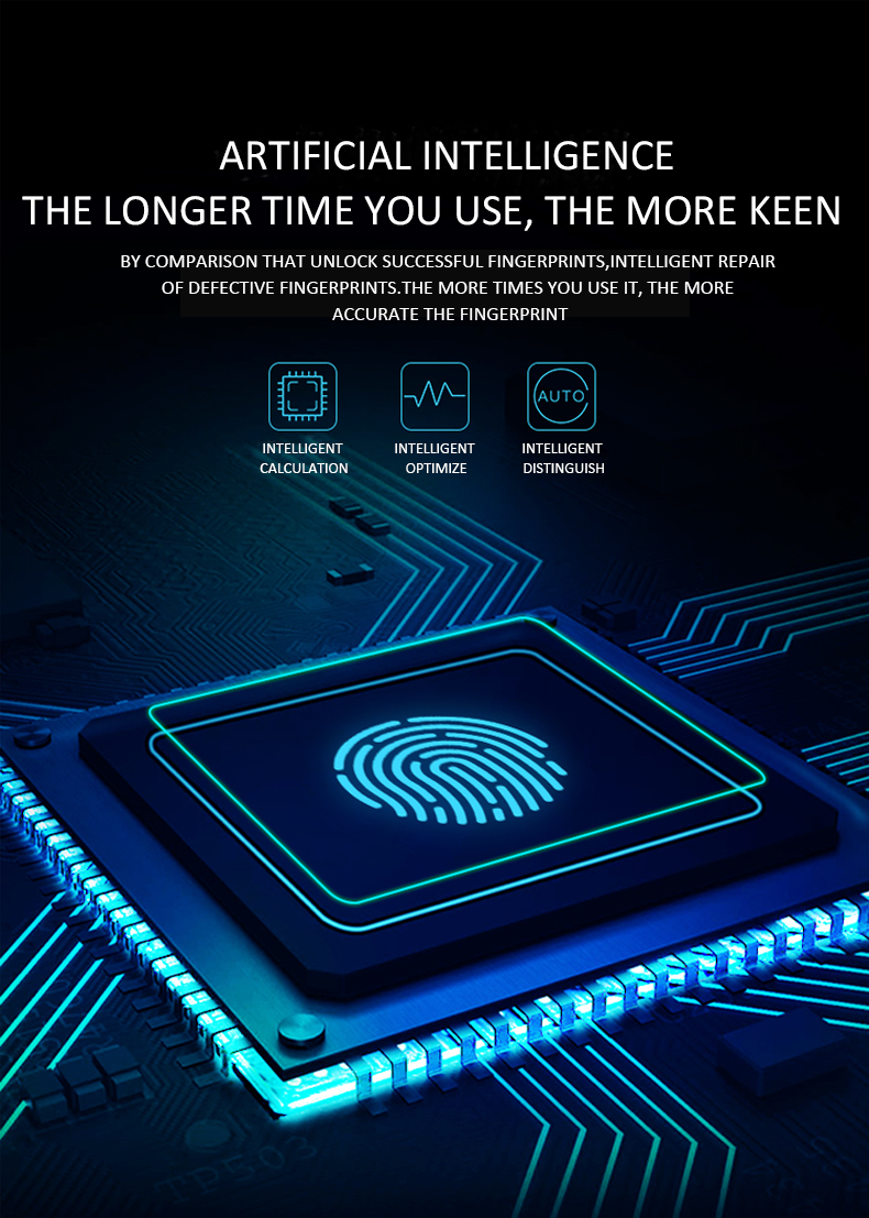 10 fingerprints Rainproof Smart fingerprint padlock