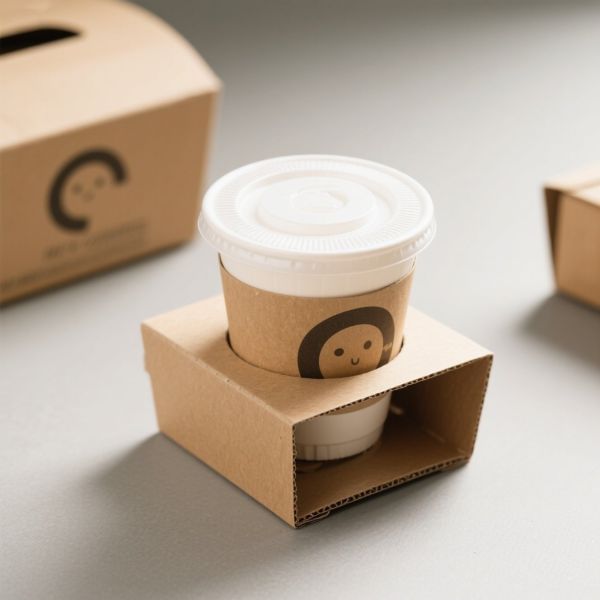 Customizable Kraft Paper Cup Holder for Coffee and Tea