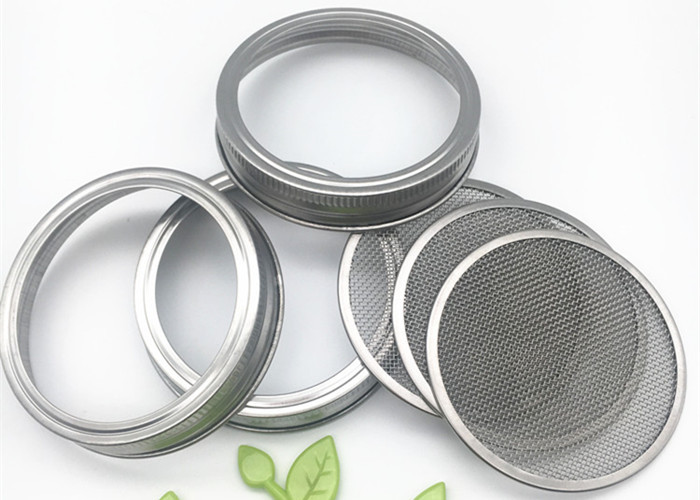 Wide Mouth Mason Jar Mesh Lid / Stainless Steel Sprouting Lids For Sprouting Seeds
