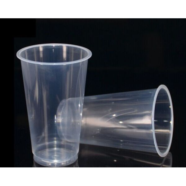Disposable Plastic Clear Cups With Flat Lids 100pc 500ml Drinking Water Cup Bulk