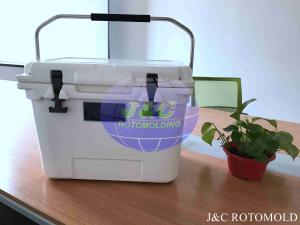 China Plastic Rotational Moulding Rotational Molded Cooler Box With Stainless Steel Handle wholesale