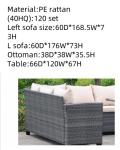Luxury Hotel Outdoor Furniture Waterproof PE Indoor Wicker Dining Table And