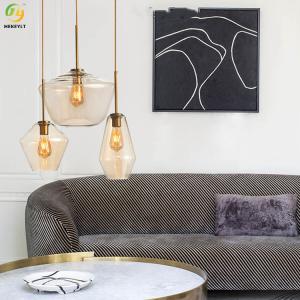 China E26 Clear / Amber Glass Nordic Pendant Light For Hotel / Living Room / Showroom wholesale