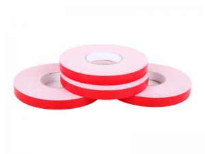 China Solvent Glue PE Foam Double Sided Self Adhesive Tape Red Silicon Paper No Printing on sale