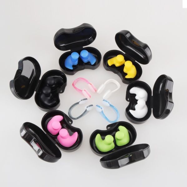 【Waterproof and Noise-Blocking】Rotating Silicone Earplug Case: Multiple colors available + Portable Storage, Suitable for Swimming / Bathing