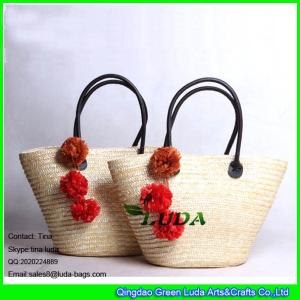 China LUDA new designer straw handbags natural wheat straw bags for summer wholesale