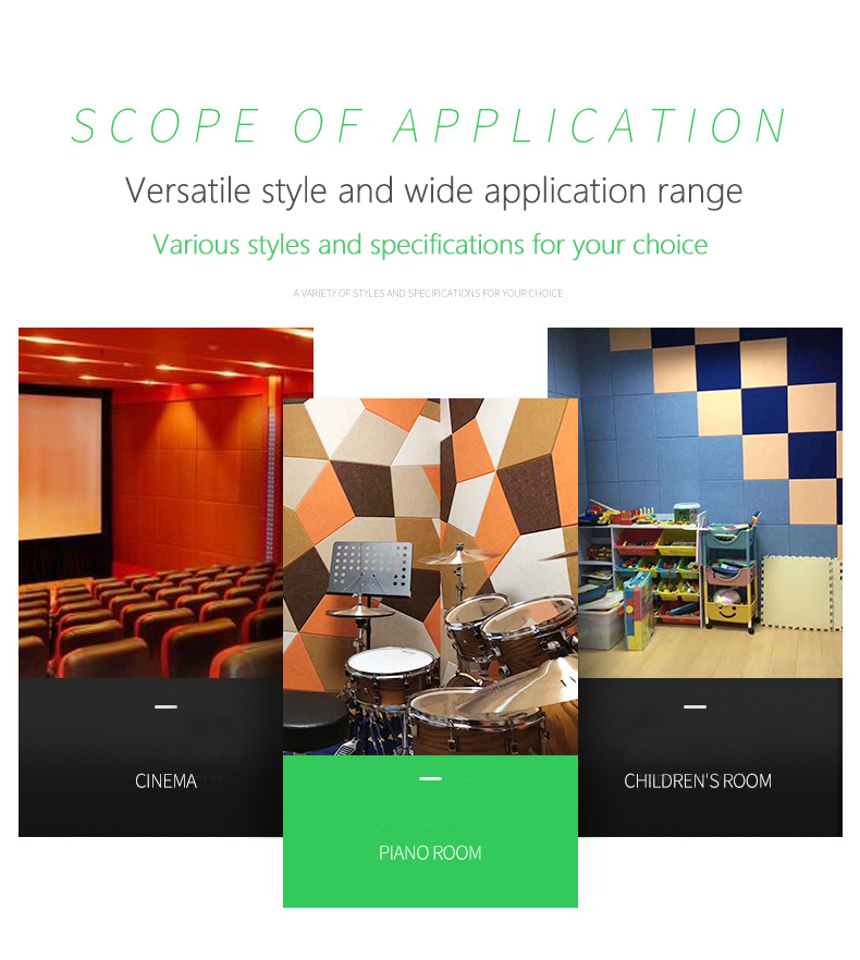 Pet Polyester Fiber Sheet High Density Acoustic Wall Panels For Customized Wall Decor