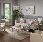 Contemporary Gold Stainless Steel Frame Marble Top Demilune Console table