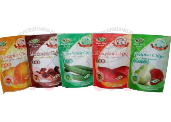 Quality Zipper Resealable Stand Up Pouches For Food Packaging Fruit Chips for sale