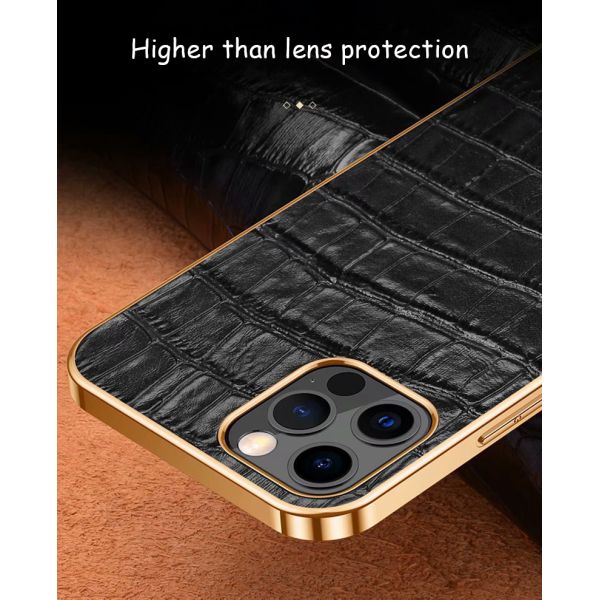 Shockproof Luxury Crocodile Skin Pattern Leather Phone Case for iPhone 12 13 14 Pro Max