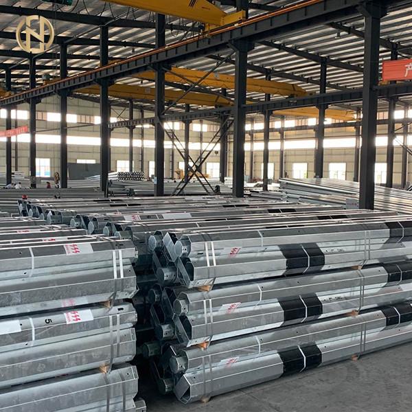 3-4.5mm Thickness Tubular Steel Pole Steel Power Poles Low Voltage With Stay
