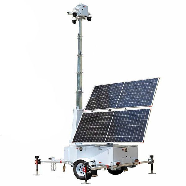 Multifunction Solar Light Tower CCTV Camera Tower Surveillance Live Footage Mobile Solar Light Tower