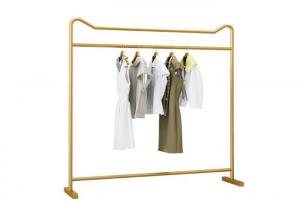 China 201 Steel Clothes Display Stand For Lady 's Clothing Metal Plating Golden Color on sale