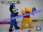 Plush Advertising Mascot Costume , Mickey And Winnie Mascot